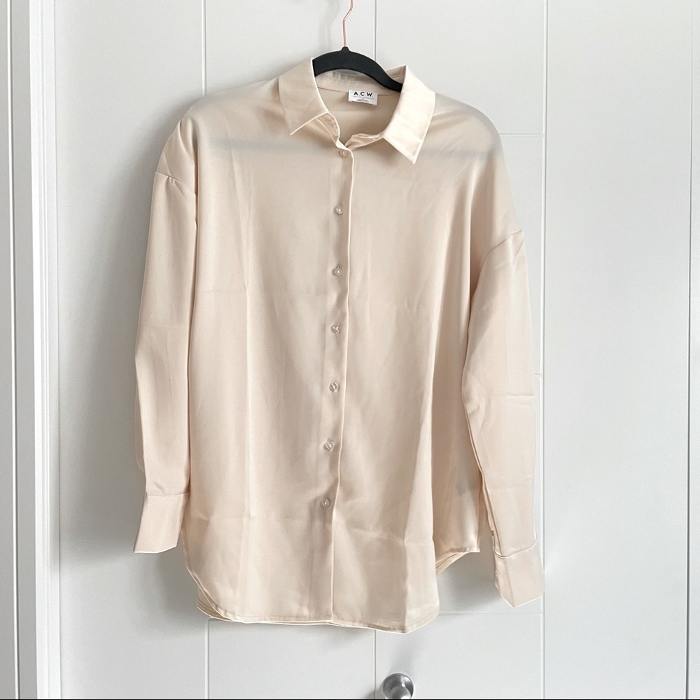 3/$45 Ardene Satin Oversized Shirt - Picture 2 of 5